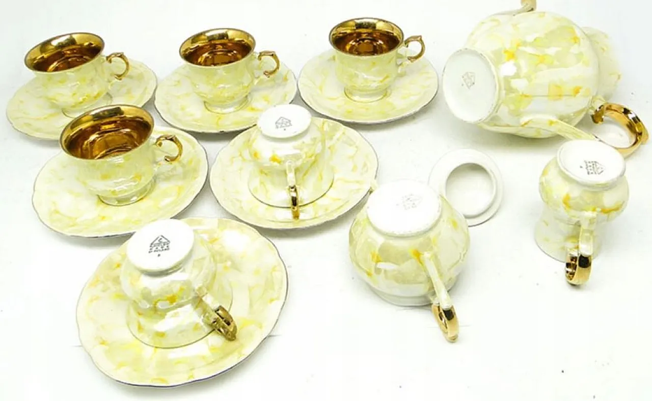 Servizio da caffè Rococò Style 520, Ćmielów, Polonia, anni '60, set di 15 4