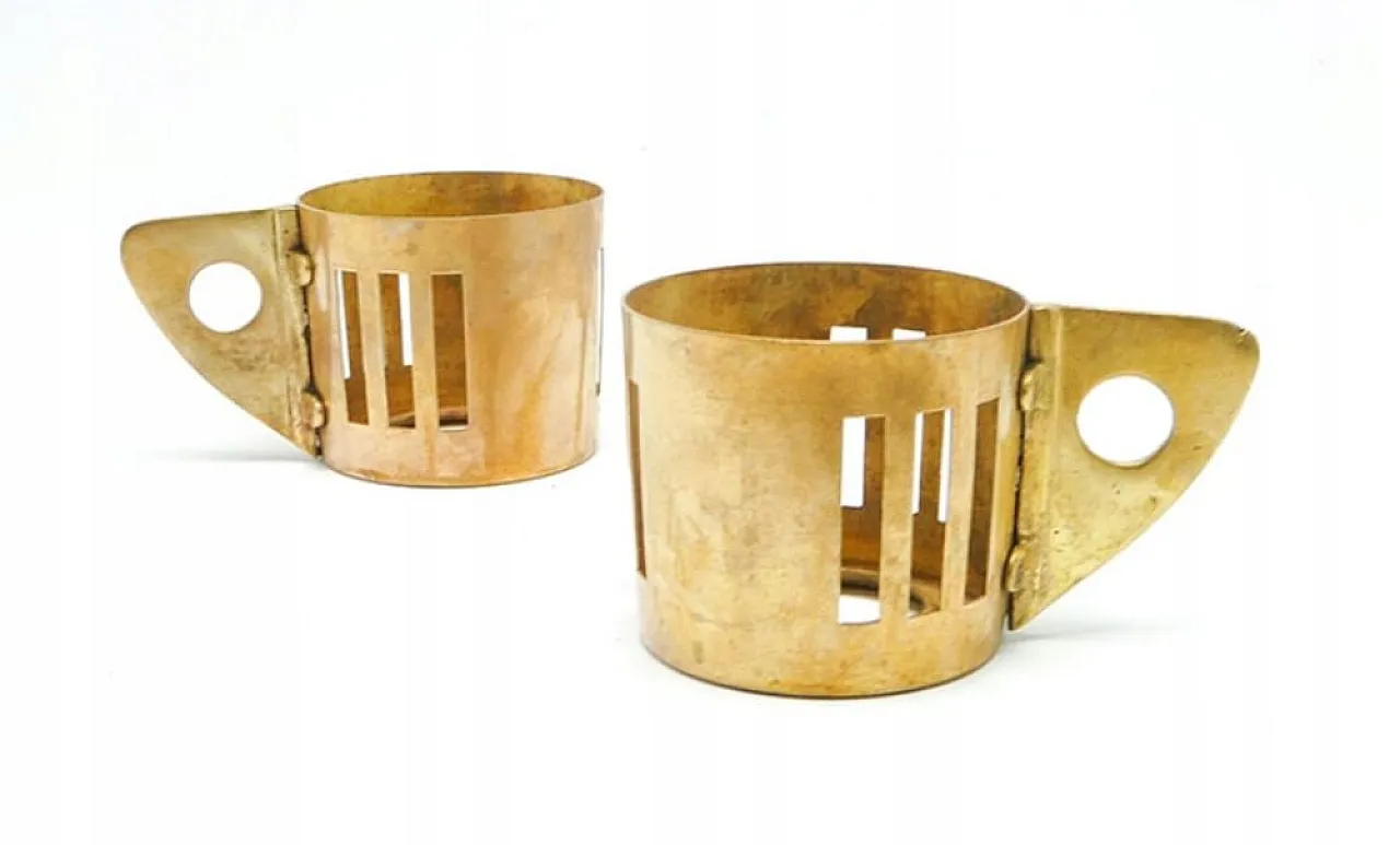 Tazze da tè Bauhaus a forma di cestino, Germania, anni '30, set da 2 3