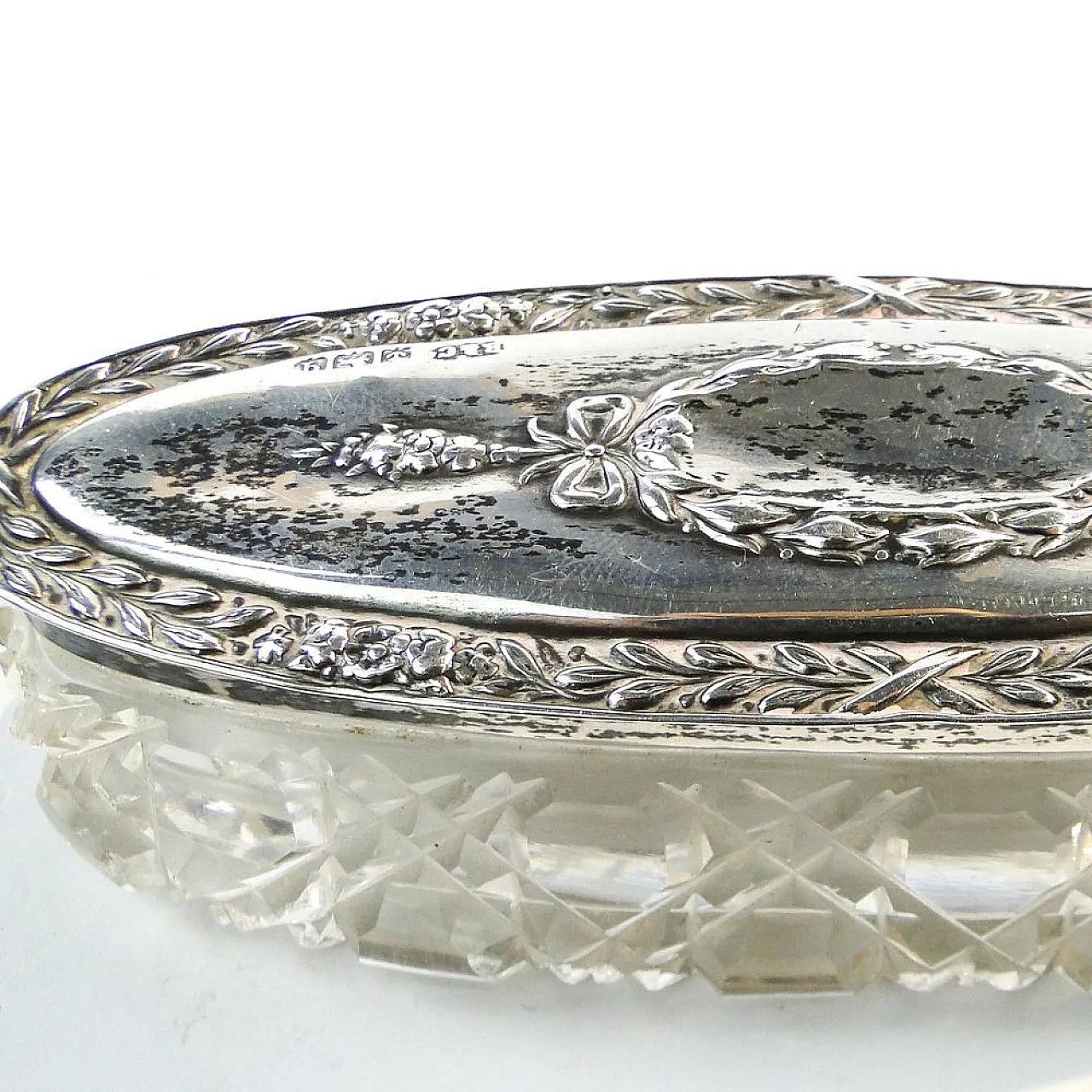 Crystal and Silver Toothpick Holder, United Kingdom, 1930s 5