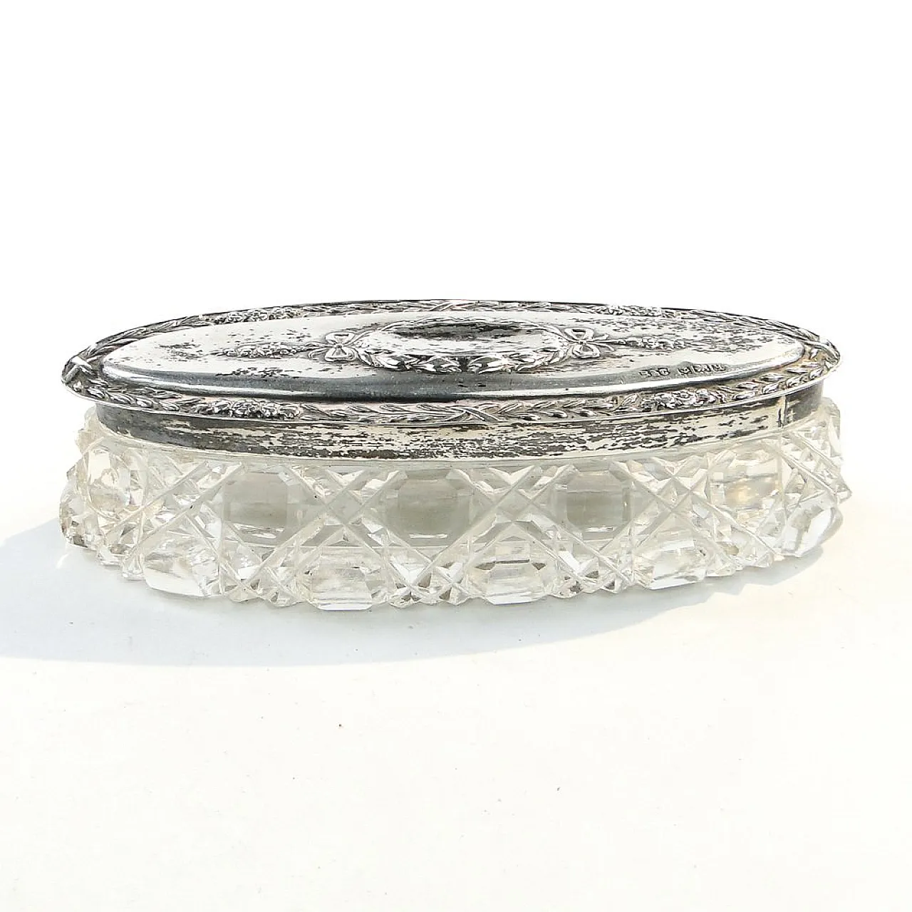Crystal and Silver Toothpick Holder, United Kingdom, 1930s 12