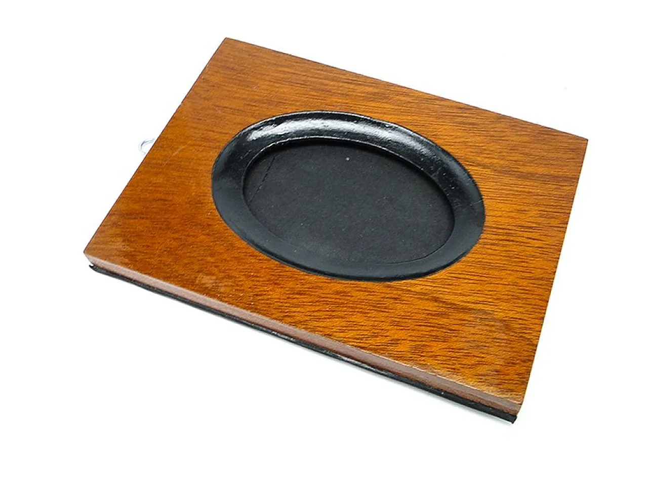 Rectangular wooden photo frame with oval opening, 20th century 2