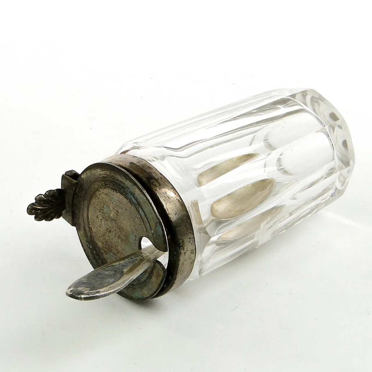 Contenitore per senape Biedermeier tedesco con cucchiaino, anni '30, set da 2 4
