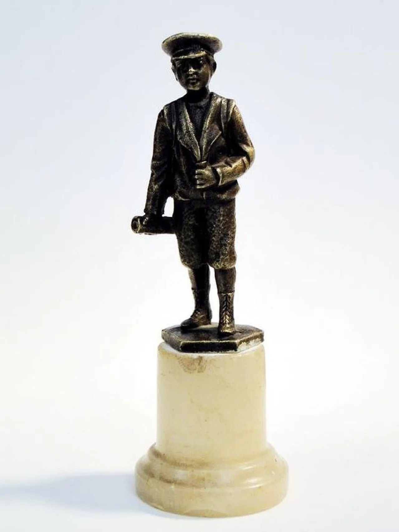 Art Deco Bronze Figurine with Schoolboy, Poland, 1930s 1