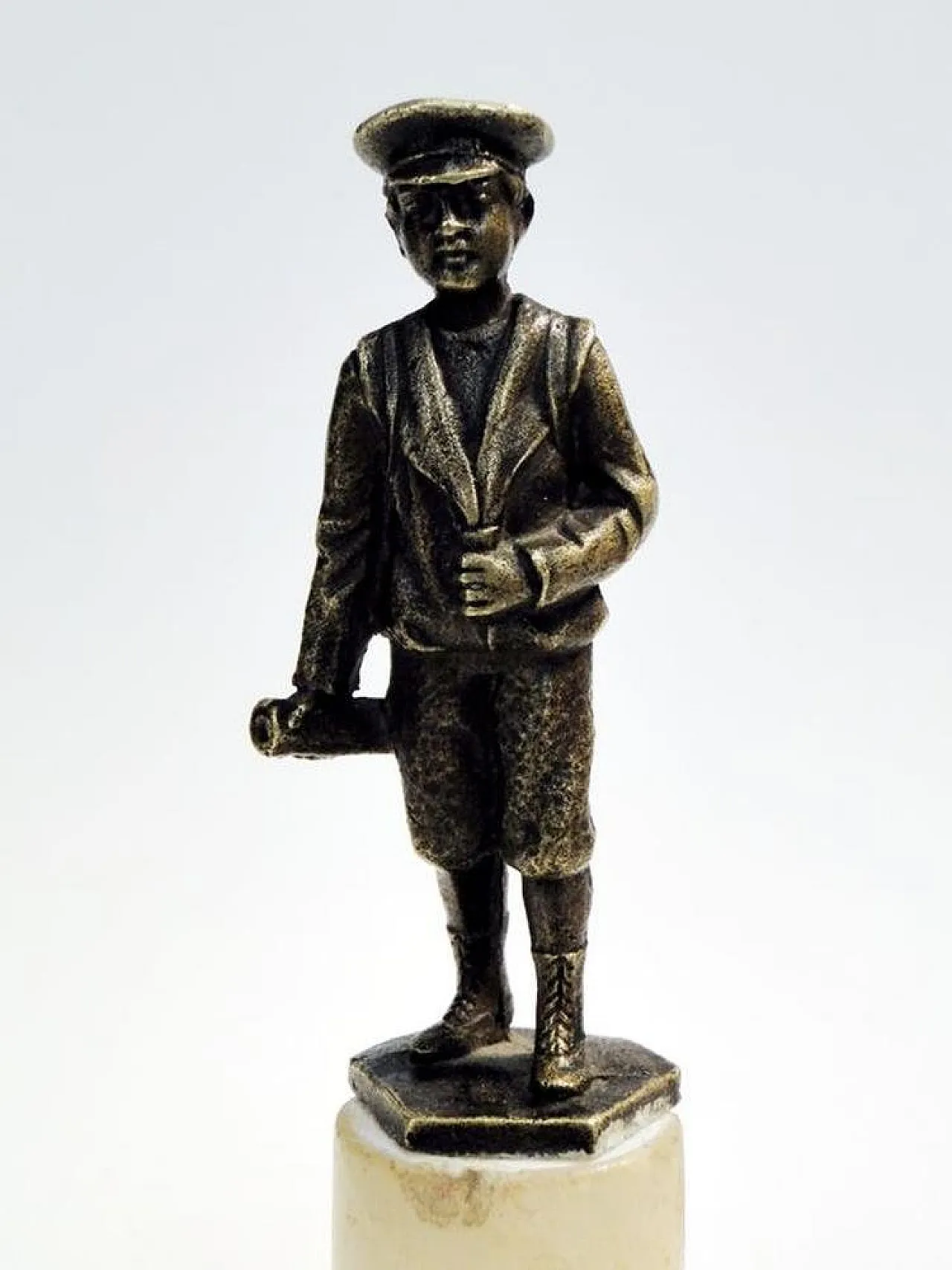 Art Deco Bronze Figurine with Schoolboy, Poland, 1930s 2