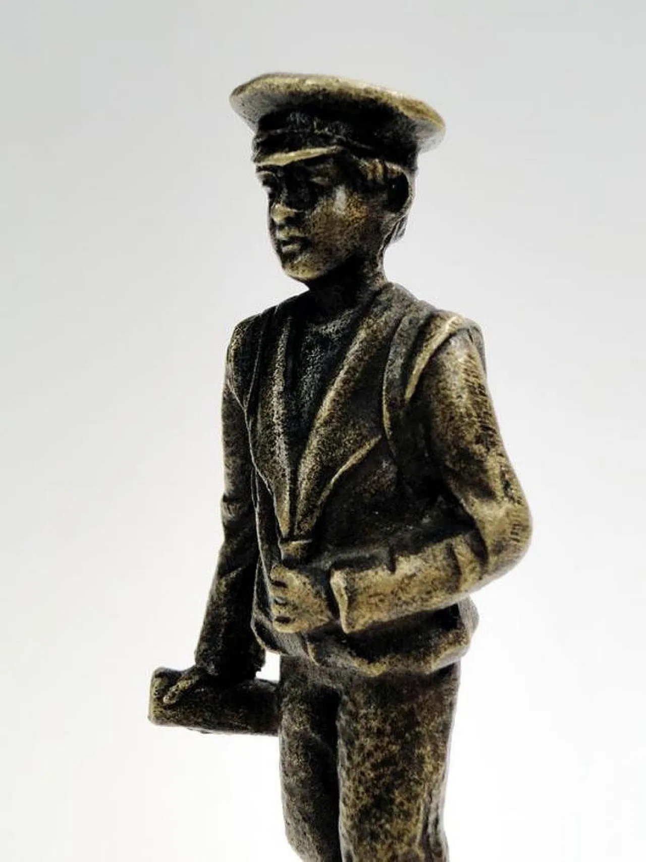 Art Deco Bronze Figurine with Schoolboy, Poland, 1930s 5