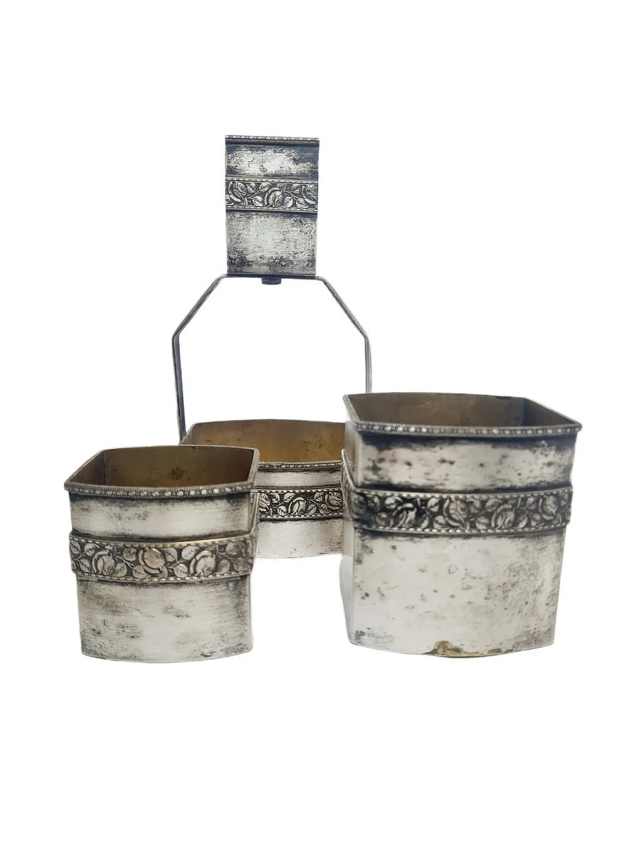 Set da affumicatore tedesco Art Déco, anni '30, set da 3 pezzi 1