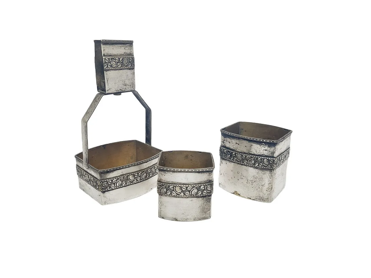 Set da affumicatore tedesco Art Déco, anni '30, set da 3 pezzi 4