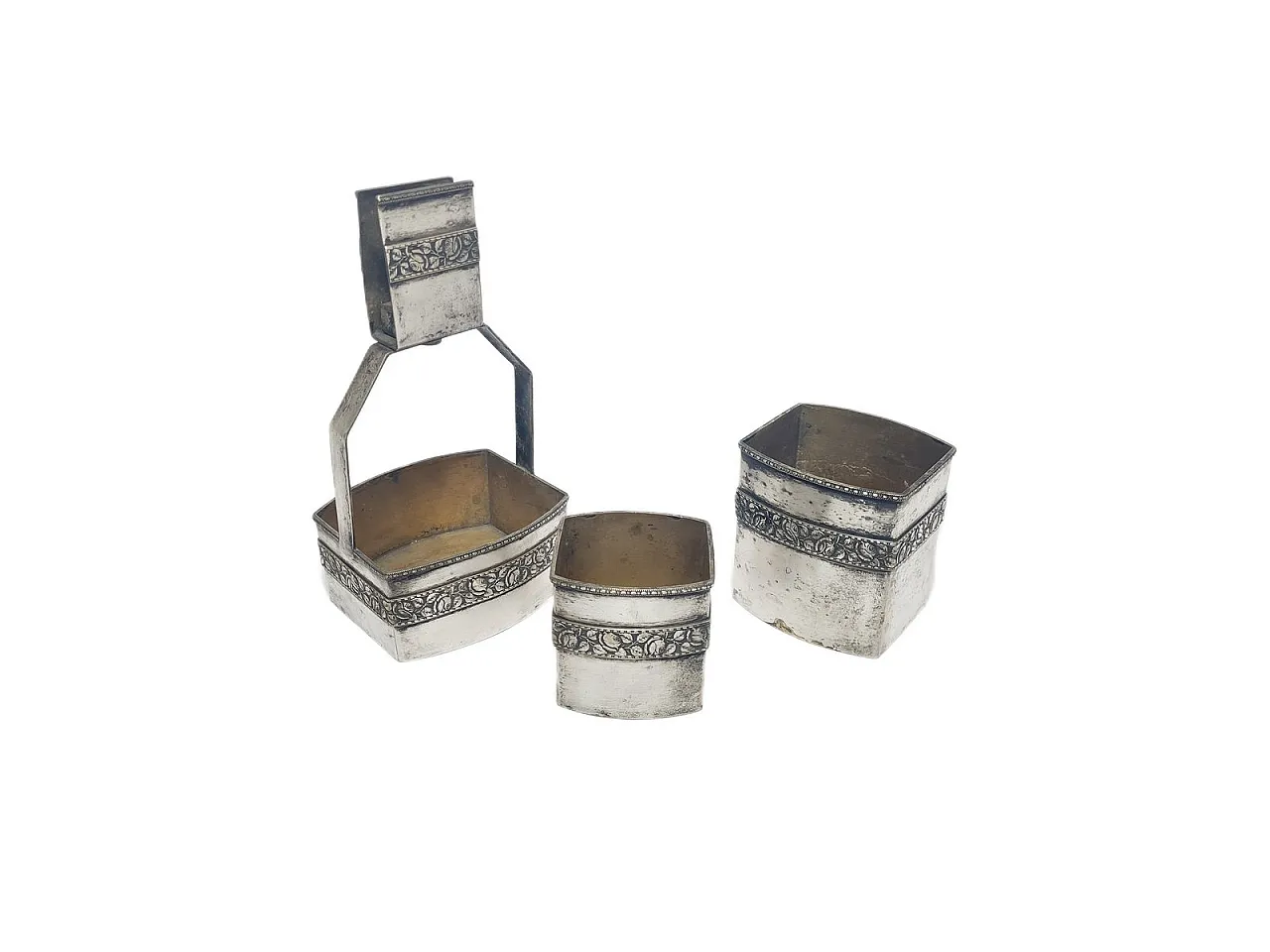 Set da affumicatore tedesco Art Déco, anni '30, set da 3 pezzi 5