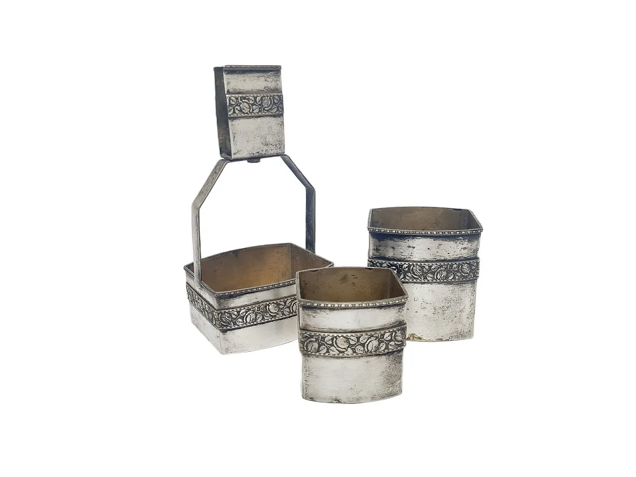 Set da affumicatore tedesco Art Déco, anni '30, set da 3 pezzi 6