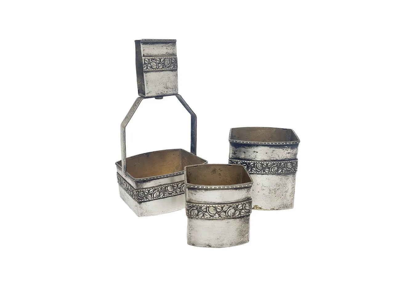 Set da affumicatore tedesco Art Déco, anni '30, set da 3 pezzi 7