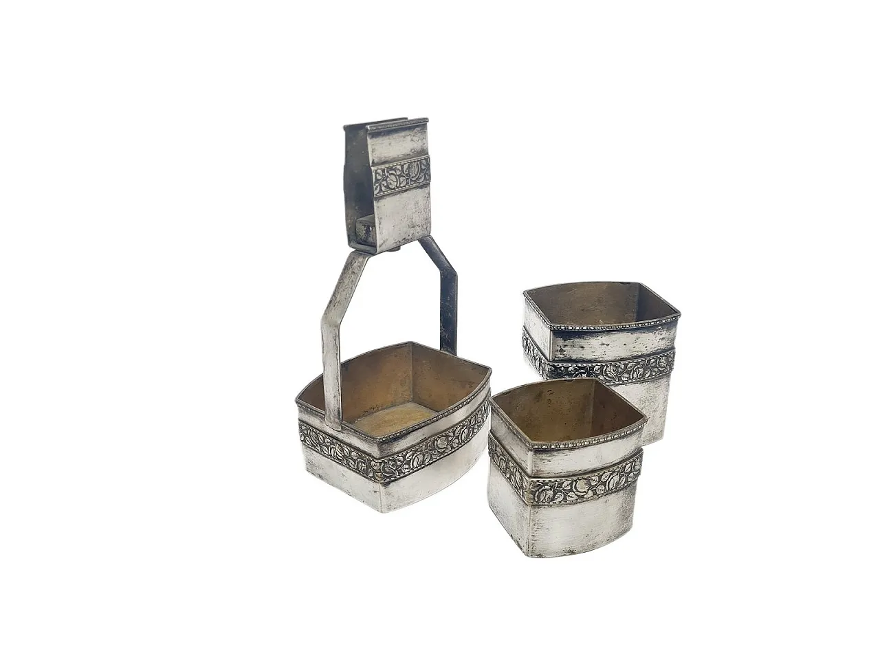 Set da affumicatore tedesco Art Déco, anni '30, set da 3 pezzi 8