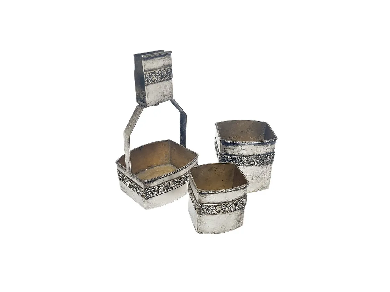 Set da affumicatore tedesco Art Déco, anni '30, set da 3 pezzi 9