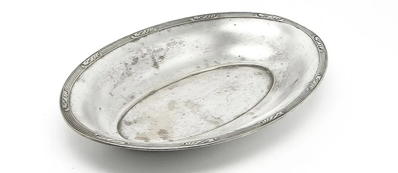 Oval silver-plated derving dish, 20th century 1
