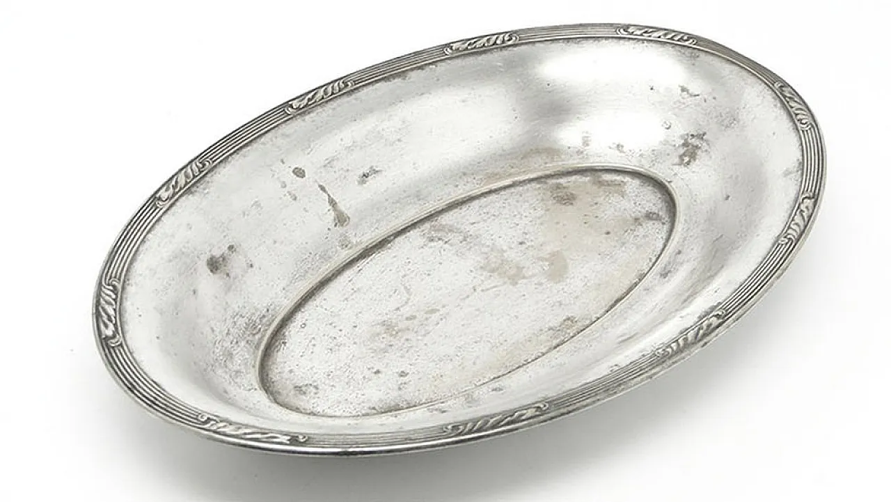 Oval silver-plated derving dish, 20th century 6