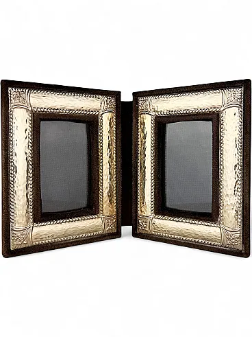 Sterling silver double photo frame, 925 hallmarked, 1960s