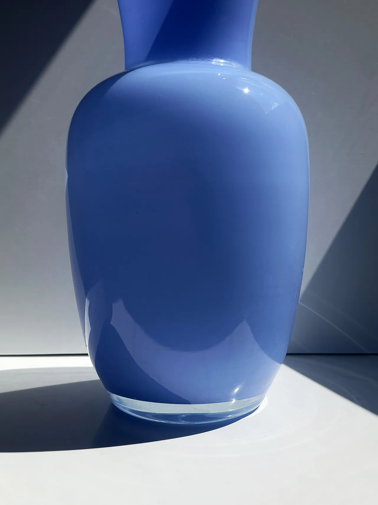 Opal glass vase in blue, 1980s 1