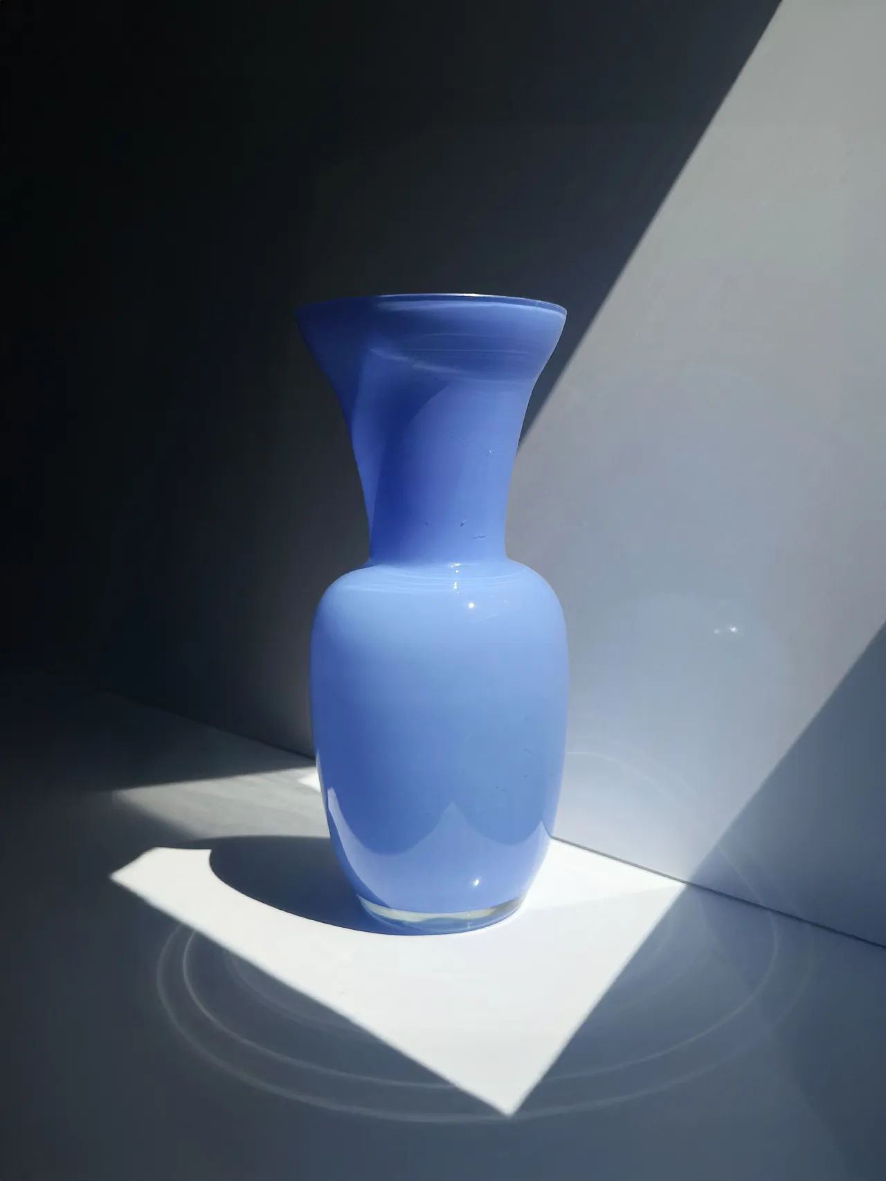 Opal glass vase in blue, 1980s 3