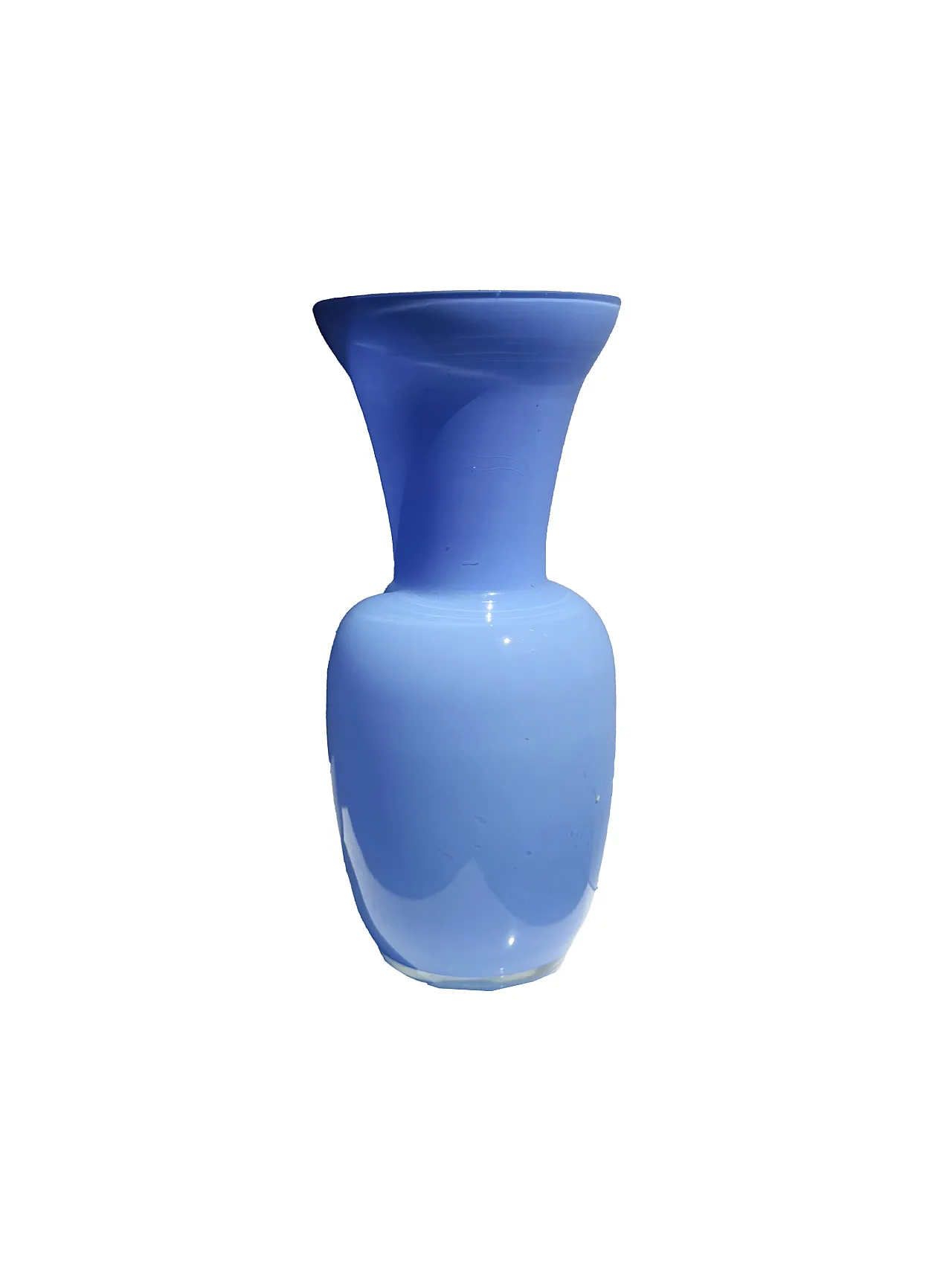 Opal glass vase in blue, 1980s 5
