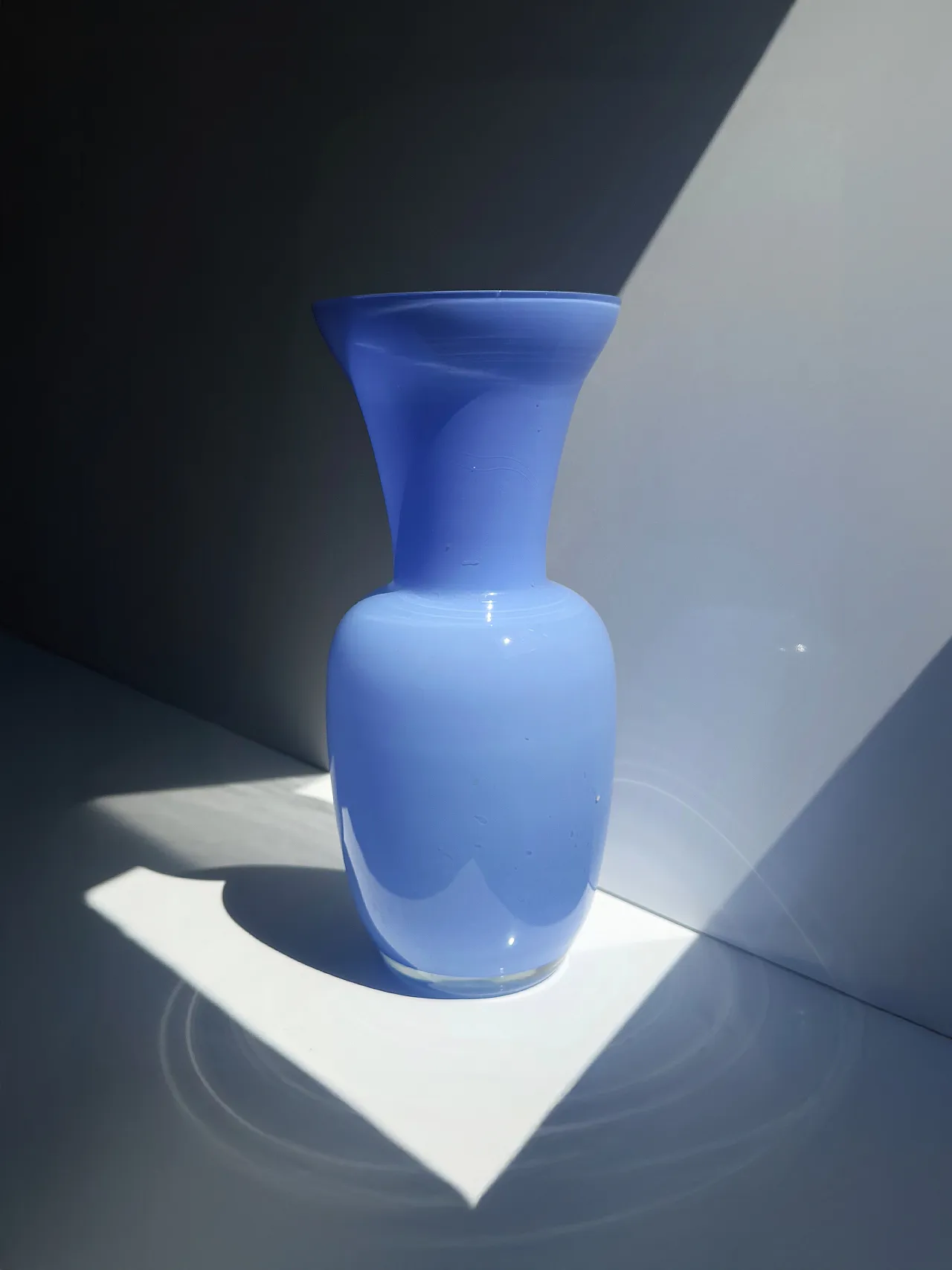 Opal glass vase in blue, 1980s 6