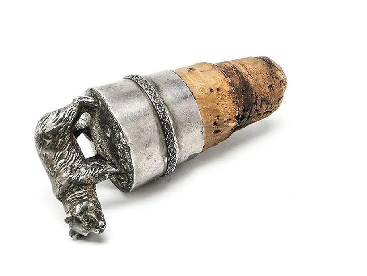 Tappo di sughero figurativo in stile Art Nouveau per vino, inizio '900 7