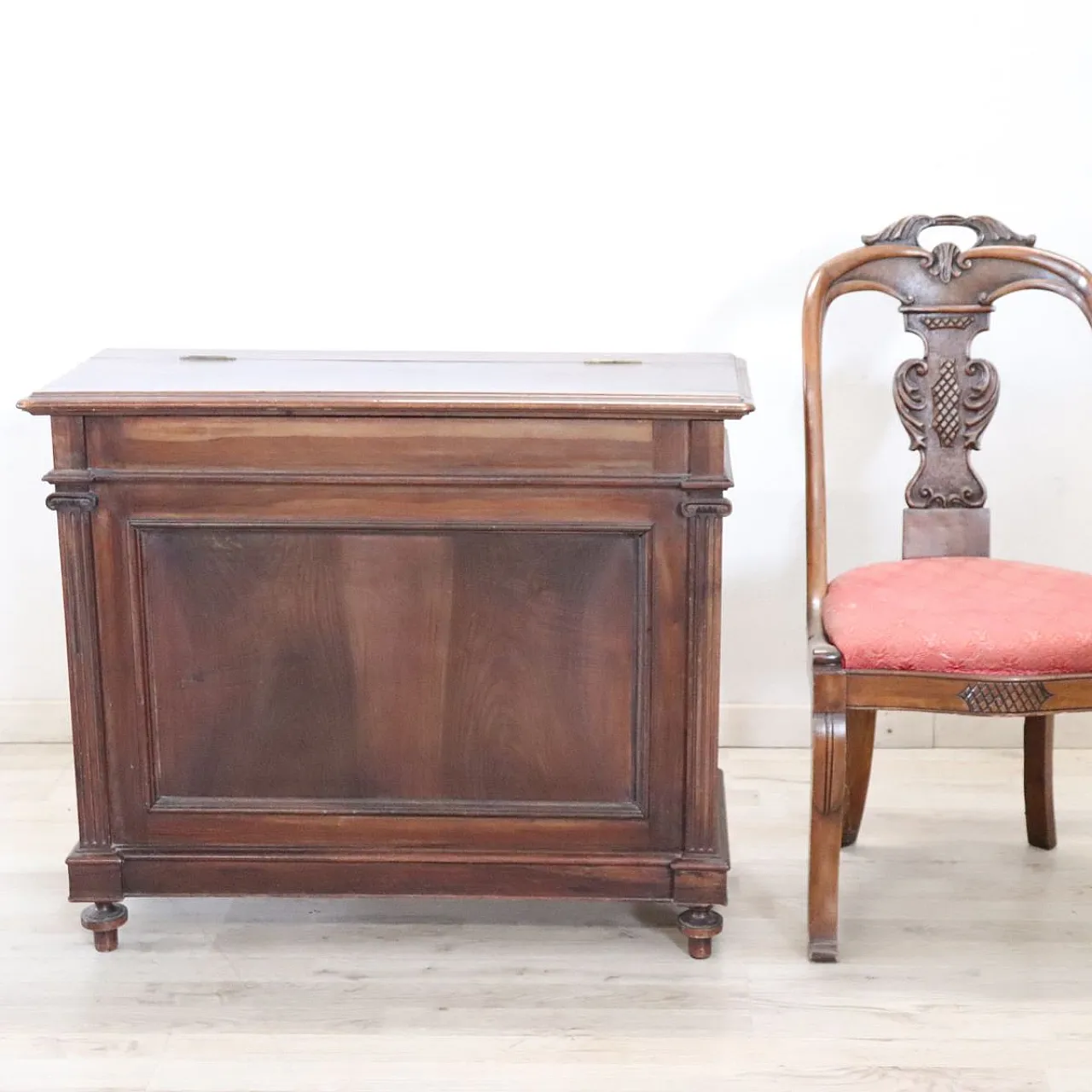 Walnut firewood storage cabinet, 19th century 2