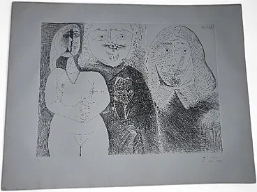 Etching Serie 156 with certificate by Pablo Picasso, 70s