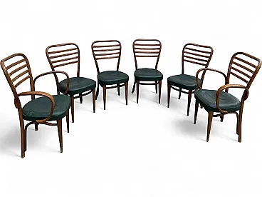 4 Italia series chairs and 2 Dalia armchairs by Gorgone, 50s