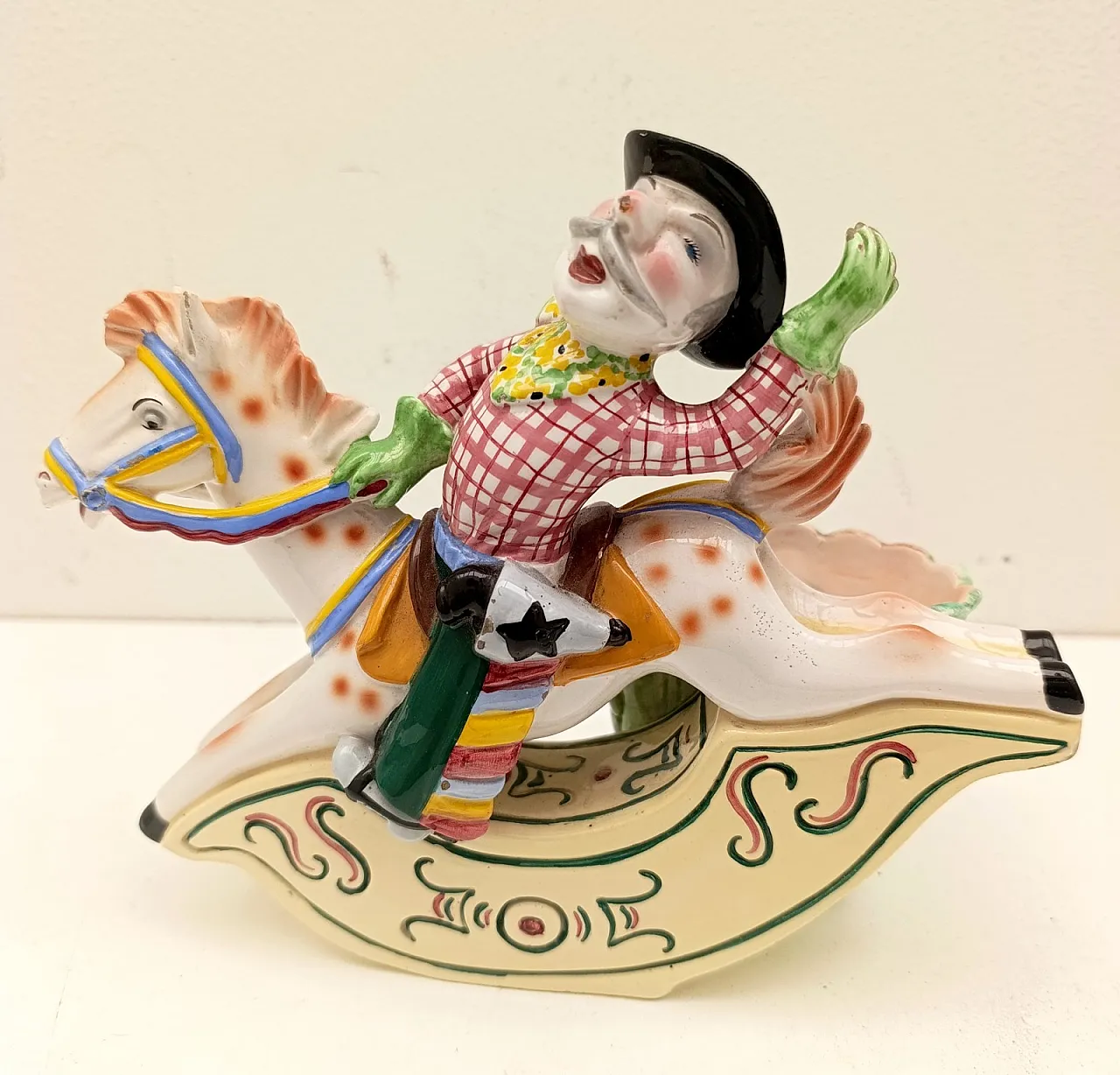 Polychrome ceramic cowboy, Tarcisio Tosin (attributed), 1950s 1