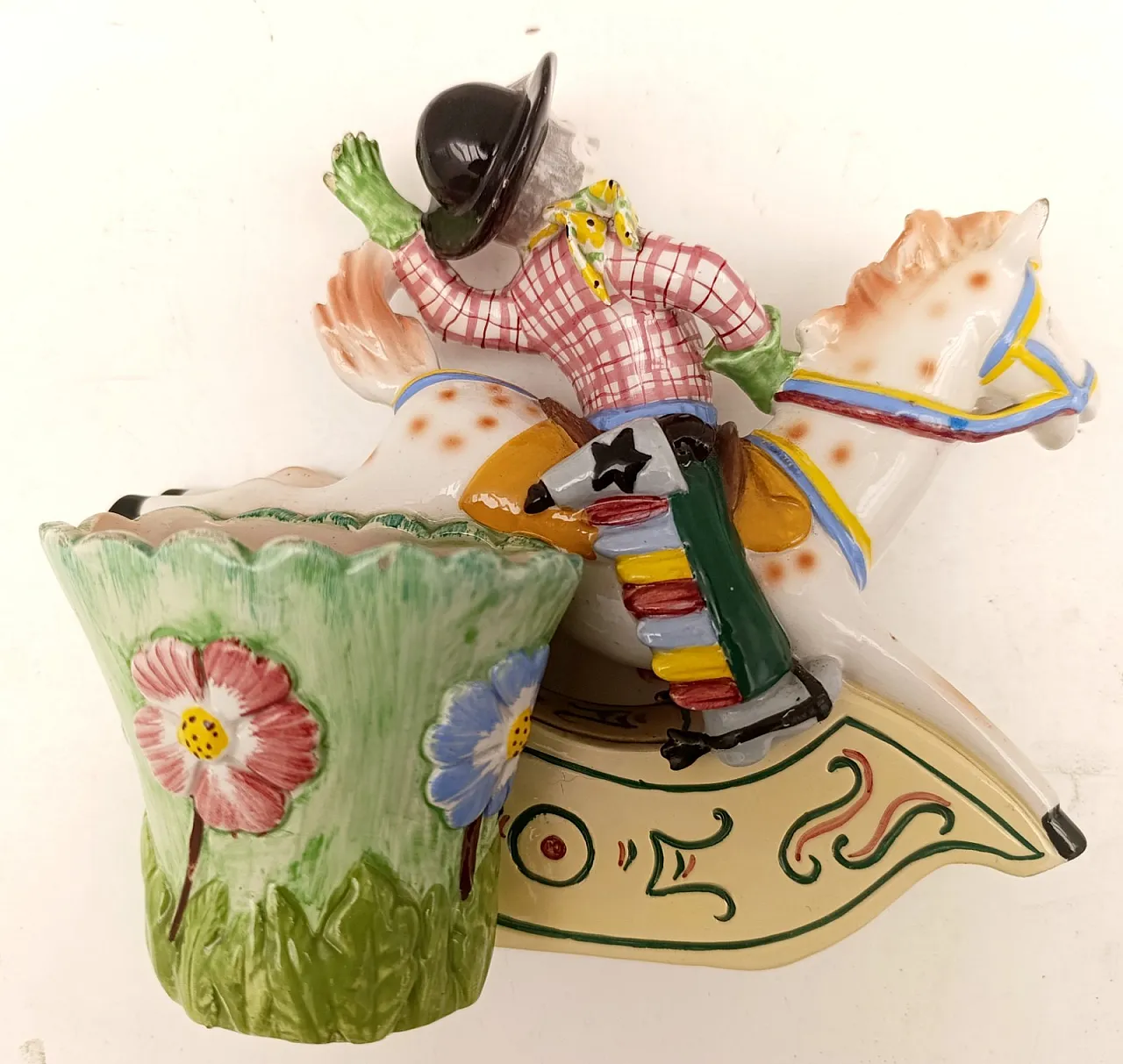 Polychrome ceramic cowboy, Tarcisio Tosin (attributed), 1950s 6