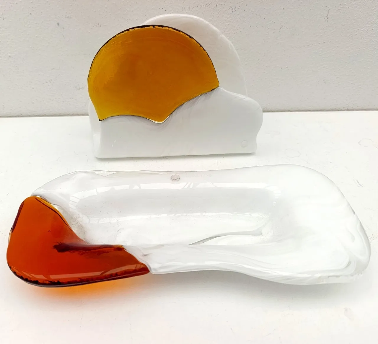 La Murrina (Murano), two-tone glass desk set, 1970s 1