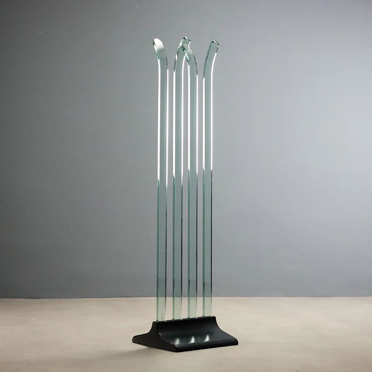 Fiam glass coat rack, 1970s 1