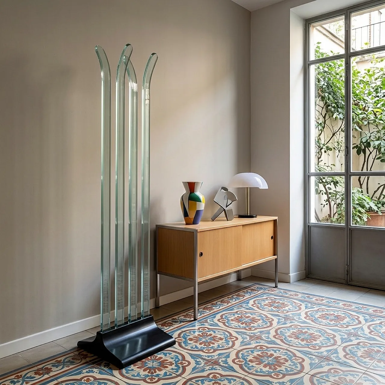 Fiam glass coat rack, 1970s 2