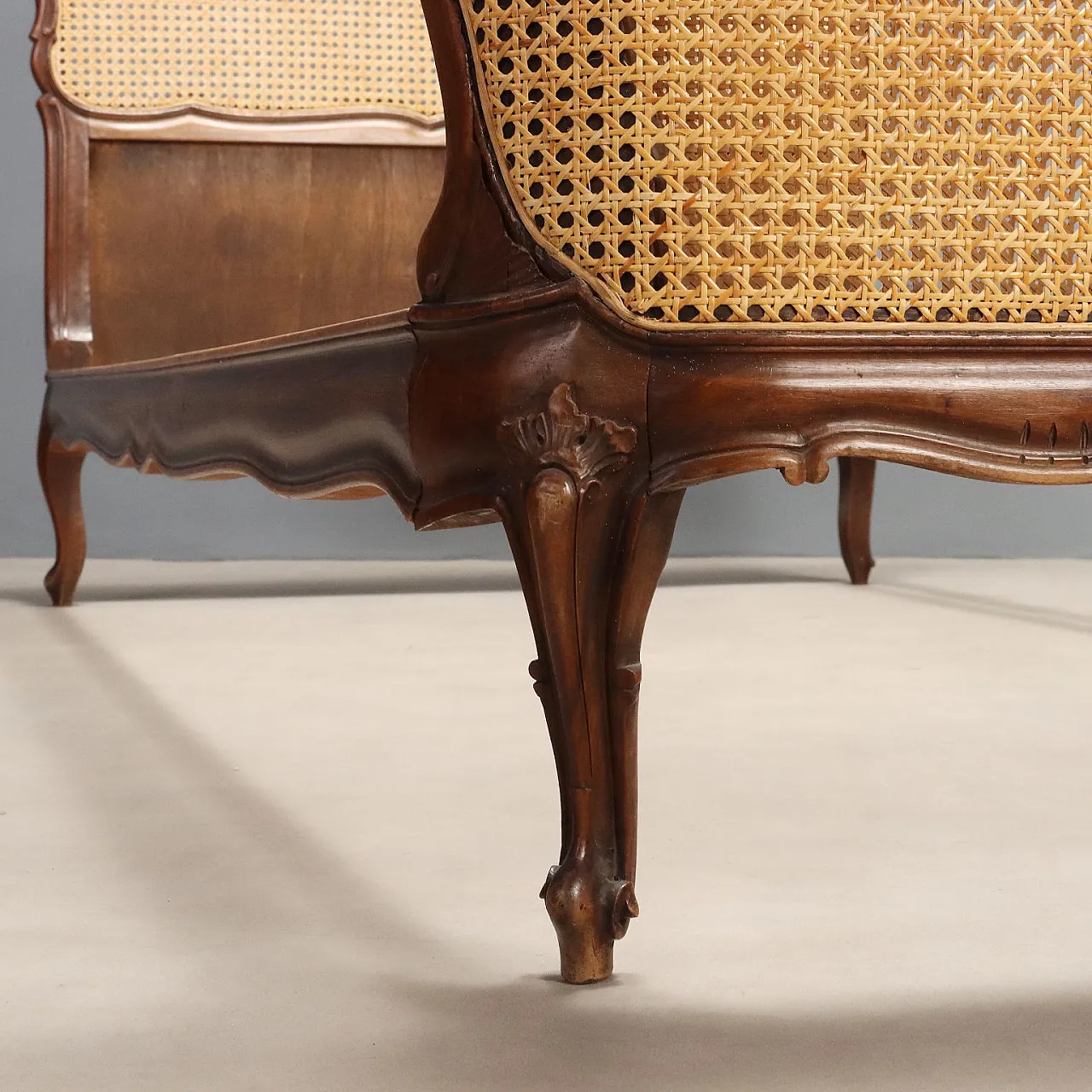 Letto singolo in stile Barocchetto in noce, '900 8