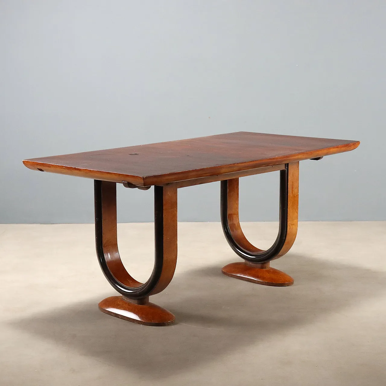 Art Deco table in rosewood and thuja burl, 20h century 1
