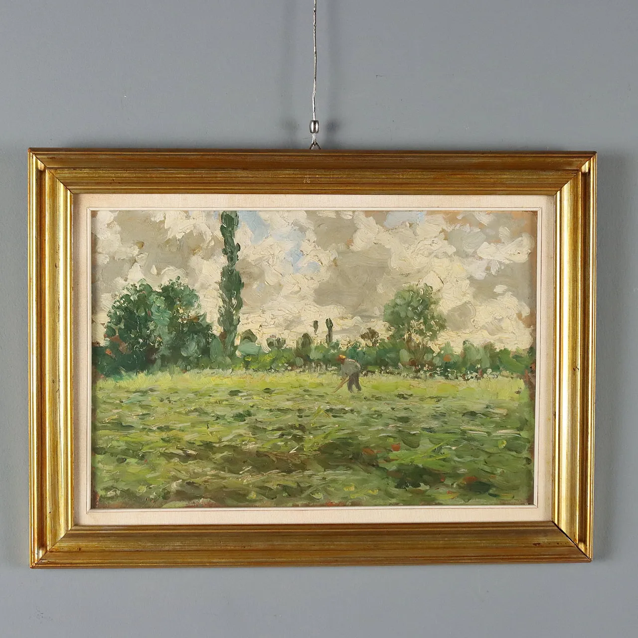 Painting by Duilio Corompai, oil on cardboard, 20th century 1