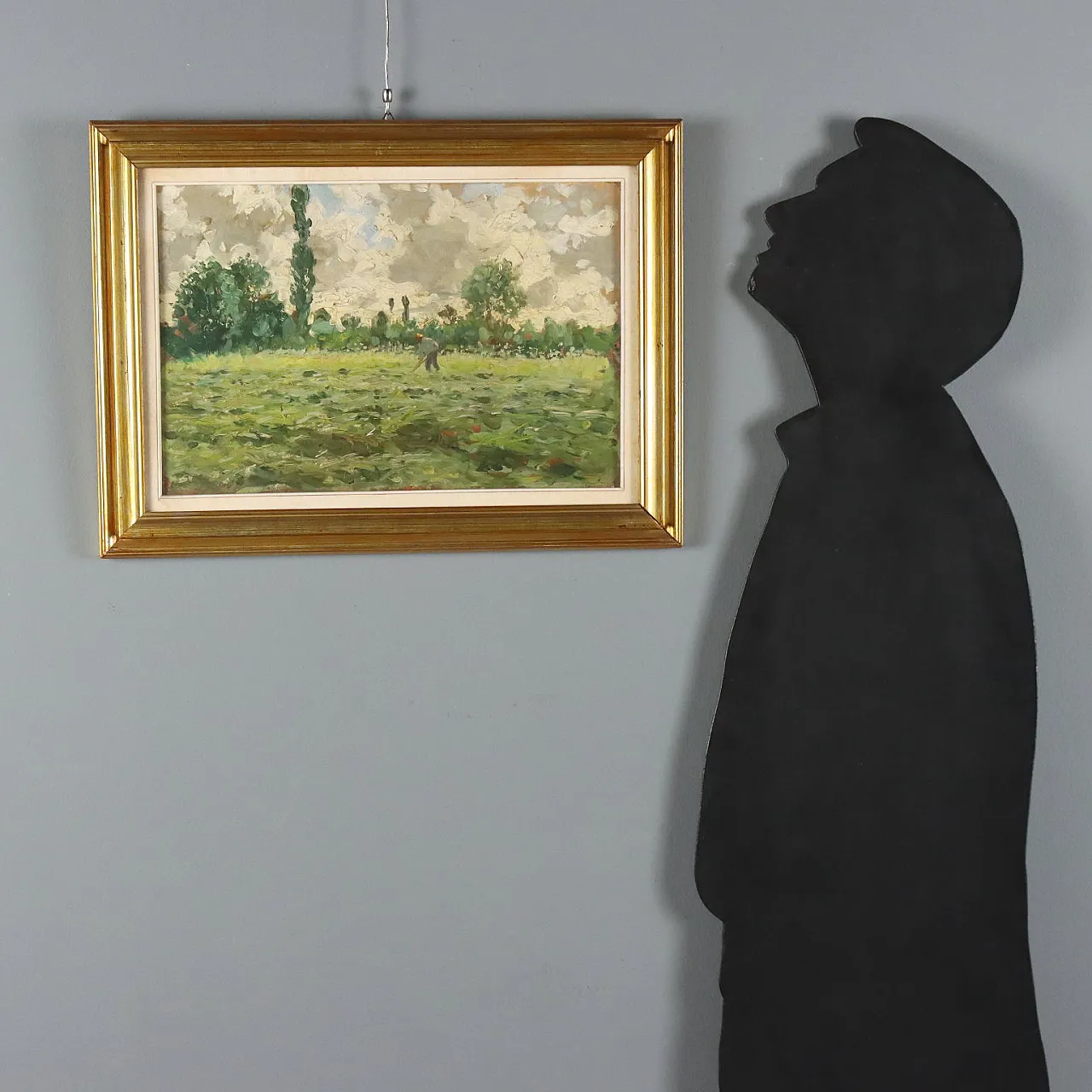 Painting by Duilio Corompai, oil on cardboard, 20th century 2