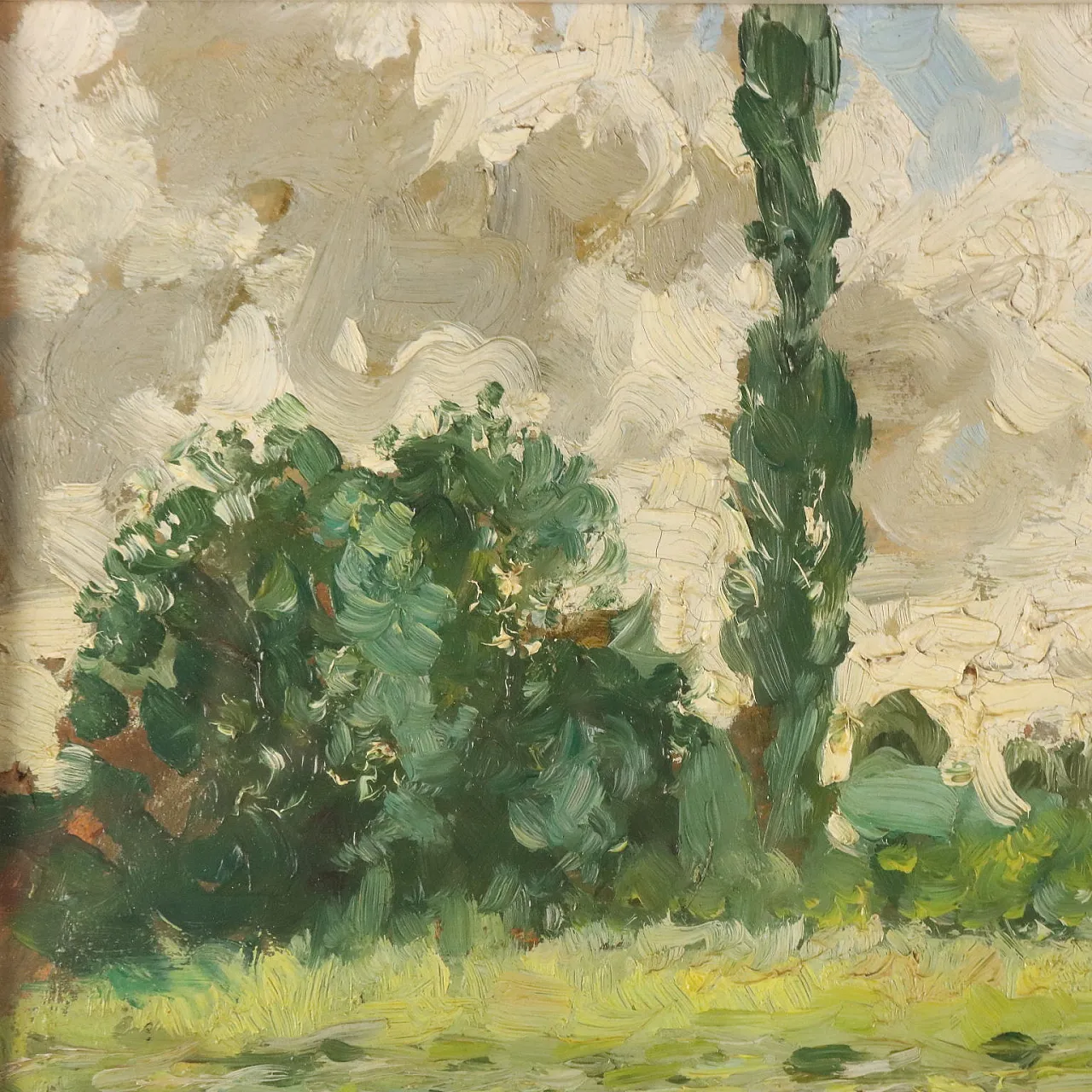 Painting by Duilio Corompai, oil on cardboard, 20th century 5