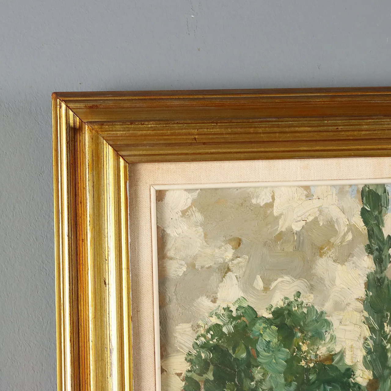 Painting by Duilio Corompai, oil on cardboard, 20th century 6