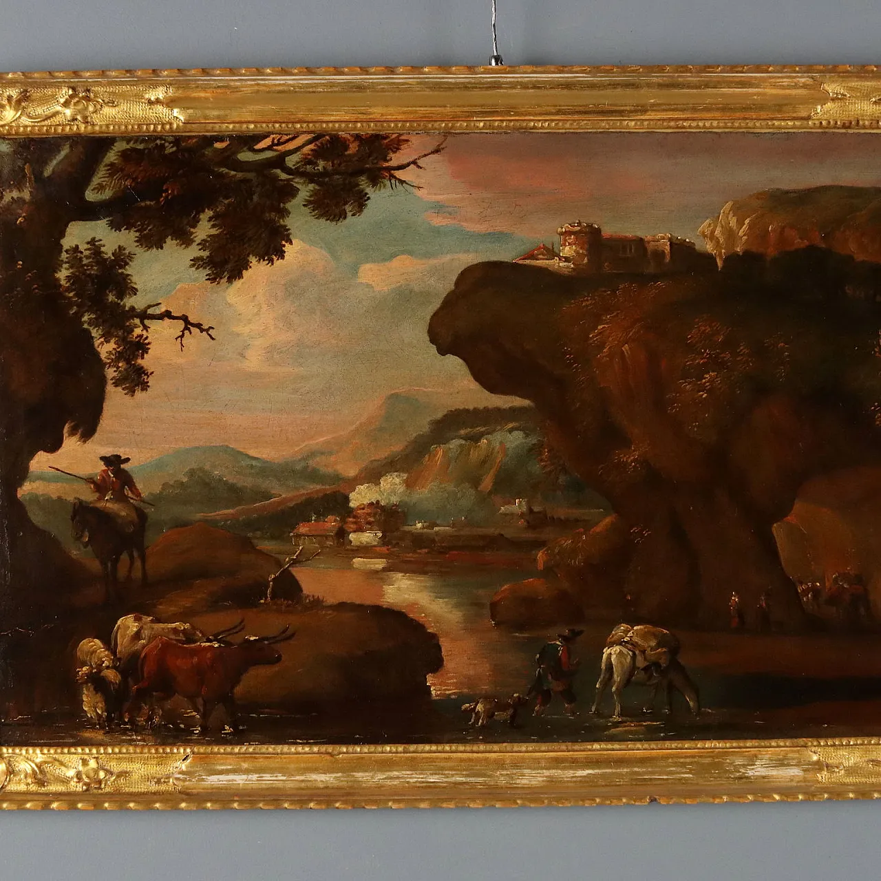 Landscape Painting with Shepherds and Herds, early 18th century 3