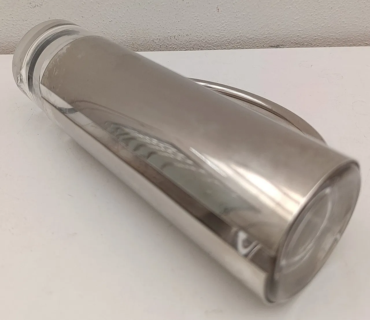 Oliera di Lino Sabattini in metallo argentato e plexiglass, anni '70 2