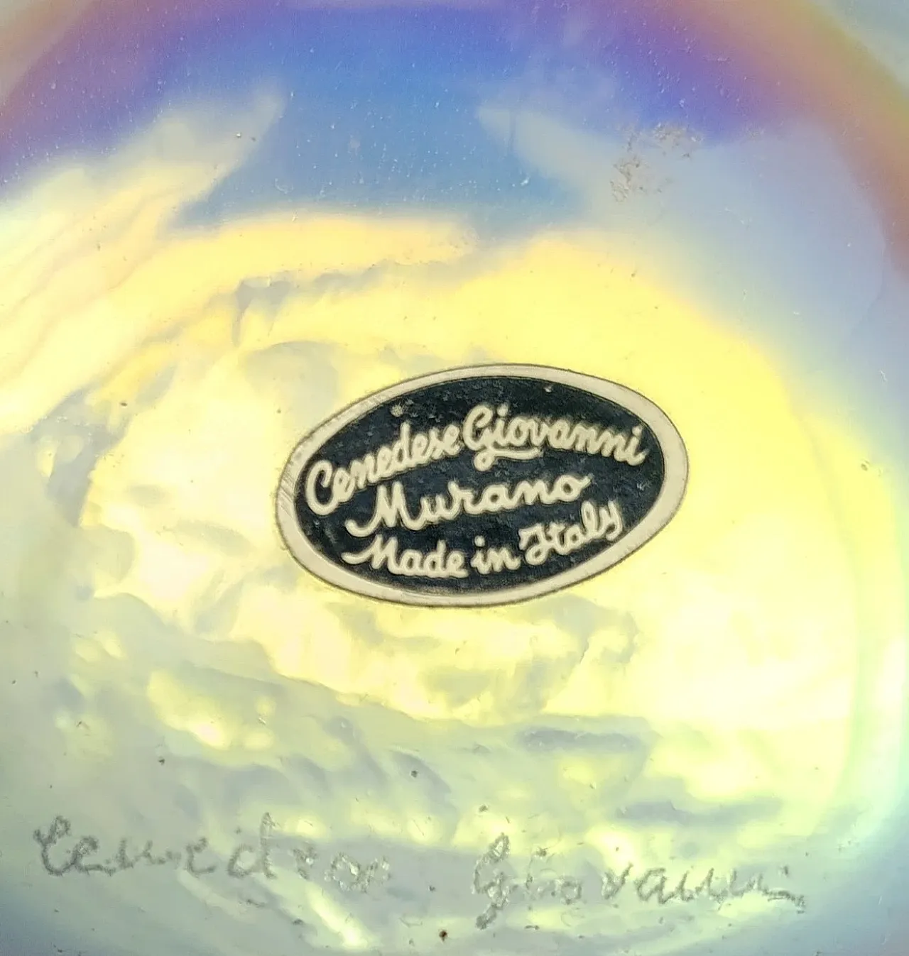Bottle with iridescent glass by Giovanni Cenedese, 1980s 3