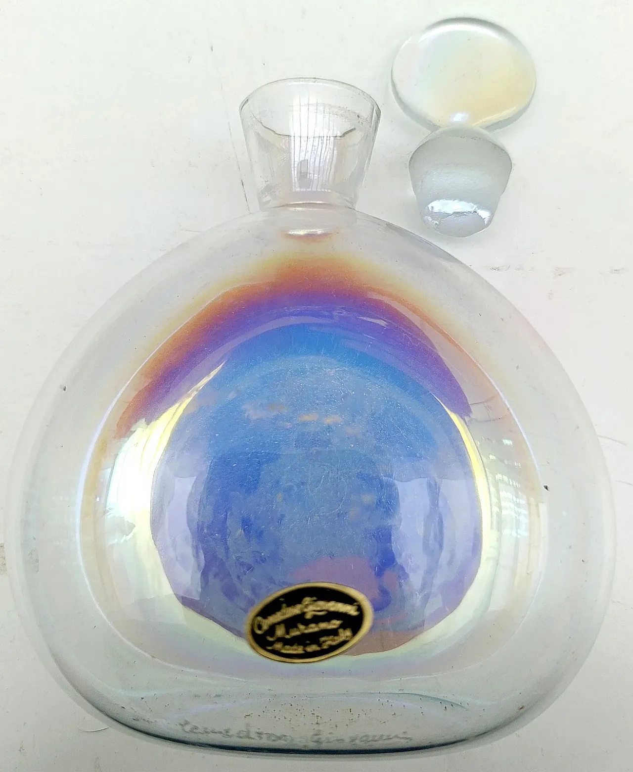 Bottle with iridescent glass by Giovanni Cenedese, 1980s 7