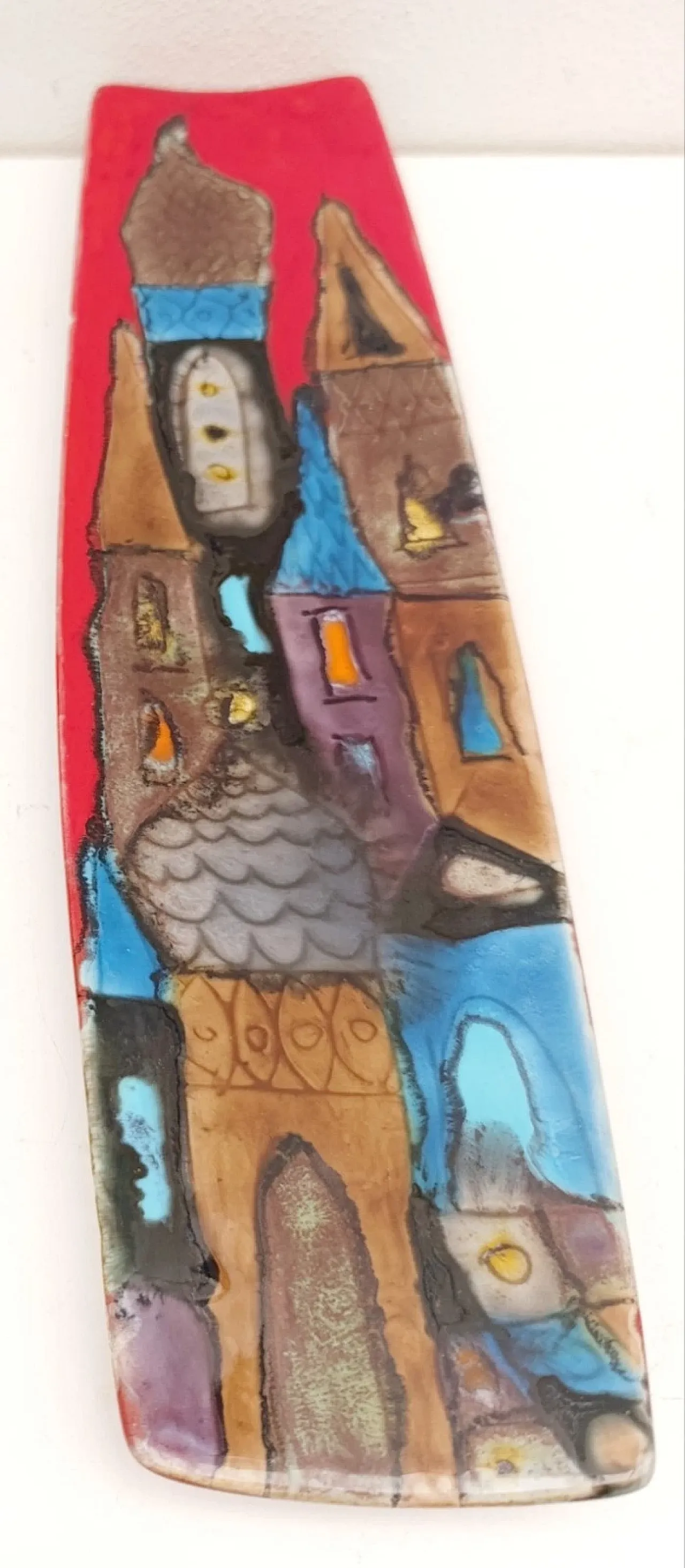 1 Polychrome ceramic plate by Elio Schiavon, 1960s 1