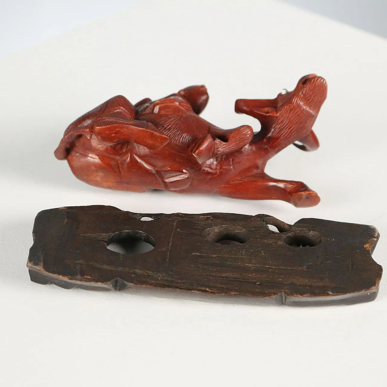 Child and Buffalo wooden sculpture, 20th century 6