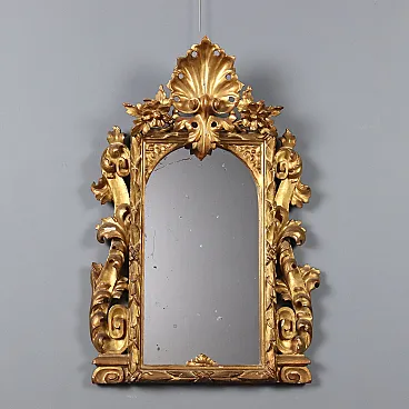 Baroque mirror in carved and gilded wood, 19th century