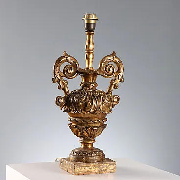 Neoclassical carved vase transformed into a lamp, 19th century