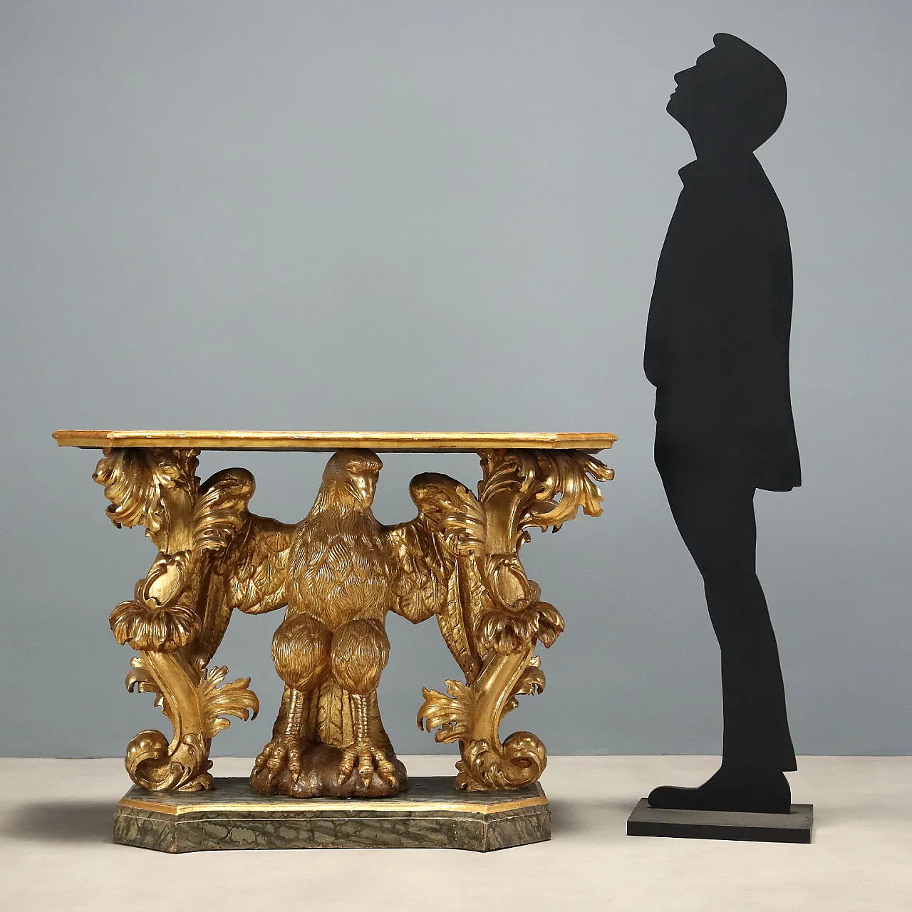 Baroque console in carved and gilded wood, 18th century 3