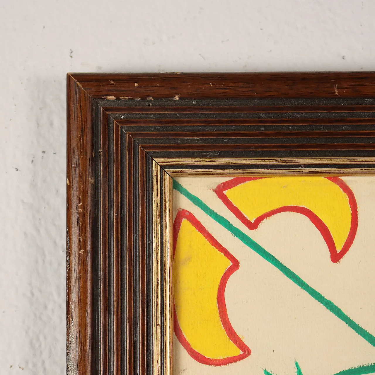 Jean Cocteau, 3 faces 8 leaves, guache su carta entro cornice, '900 6