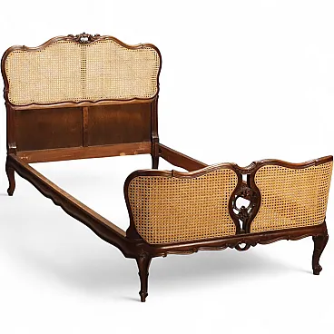 Letto singolo in stile Barocchetto in noce, '900