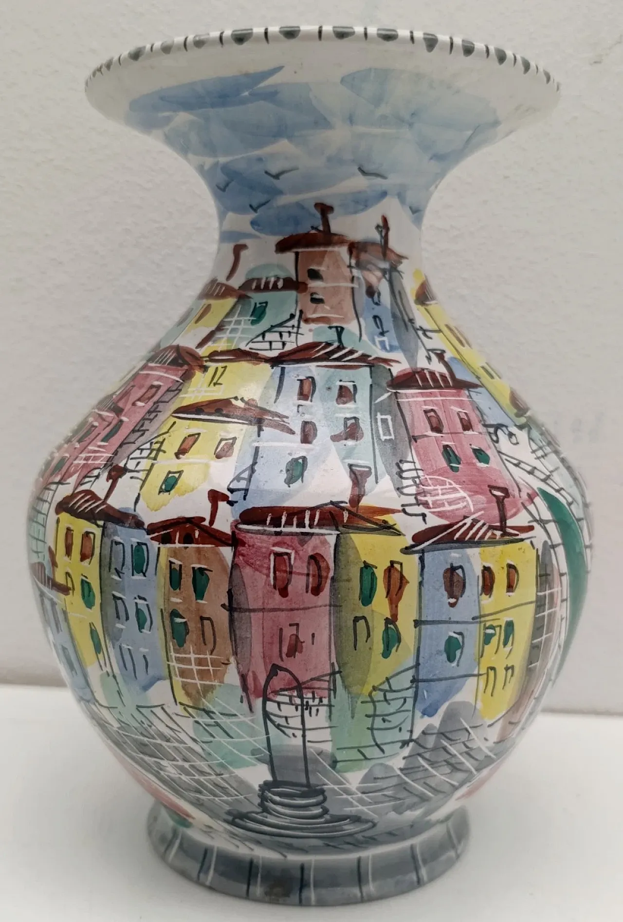 Polychrome vase by Otello Rosa for Ceramiche San Polo, 1960s 1